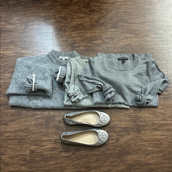 Tory Burch Metallic Minnie Travel Ballet Flat - Size 6 - Picture 14 of 14